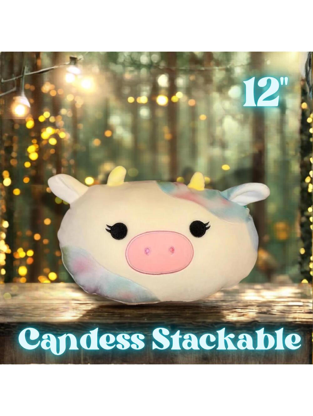NWT Candess the Tie-Dye Cow Stackable Squishmallows 12"